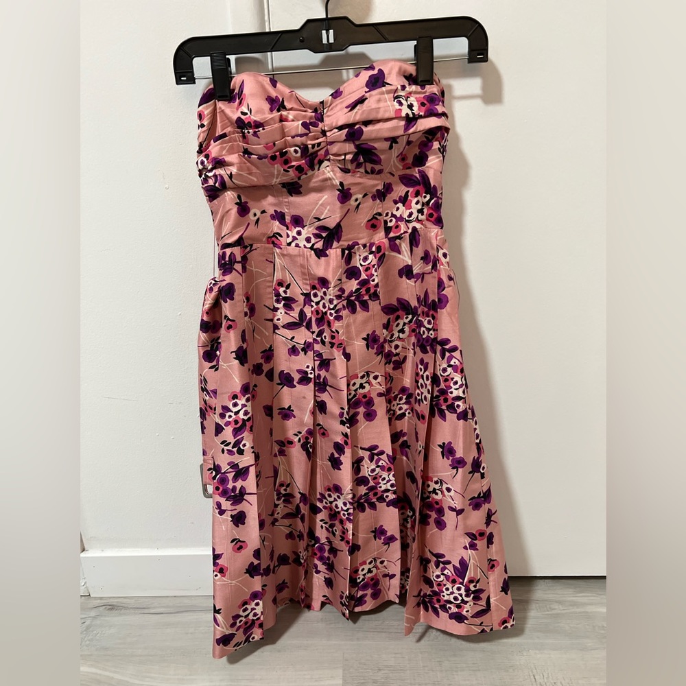 Express Silk Cherry Blossom Dress + Belt XS